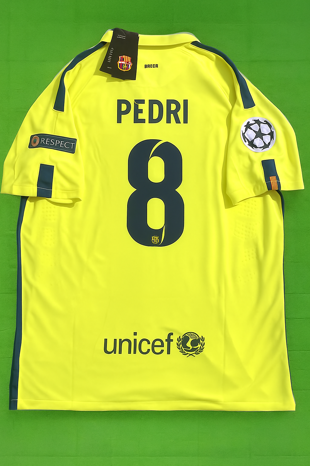 Pedri 14/15 Retro Yellow Football Jersey