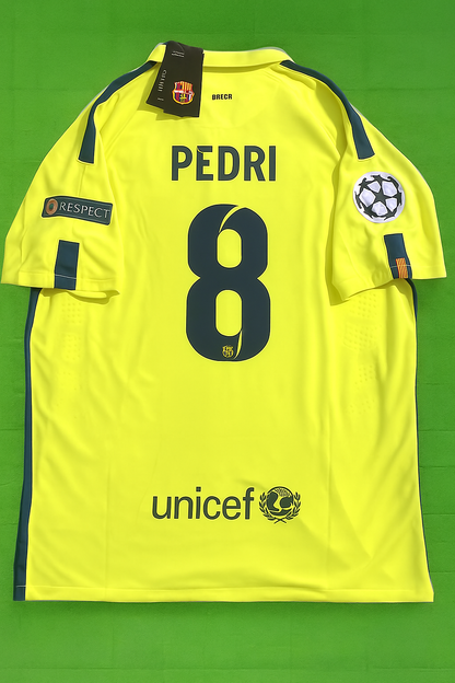 Pedri 14/15 Retro Yellow Football Jersey
