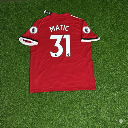 Nemanja Matic Manchester United 2017/18 Red Retro Football Jersey Collection