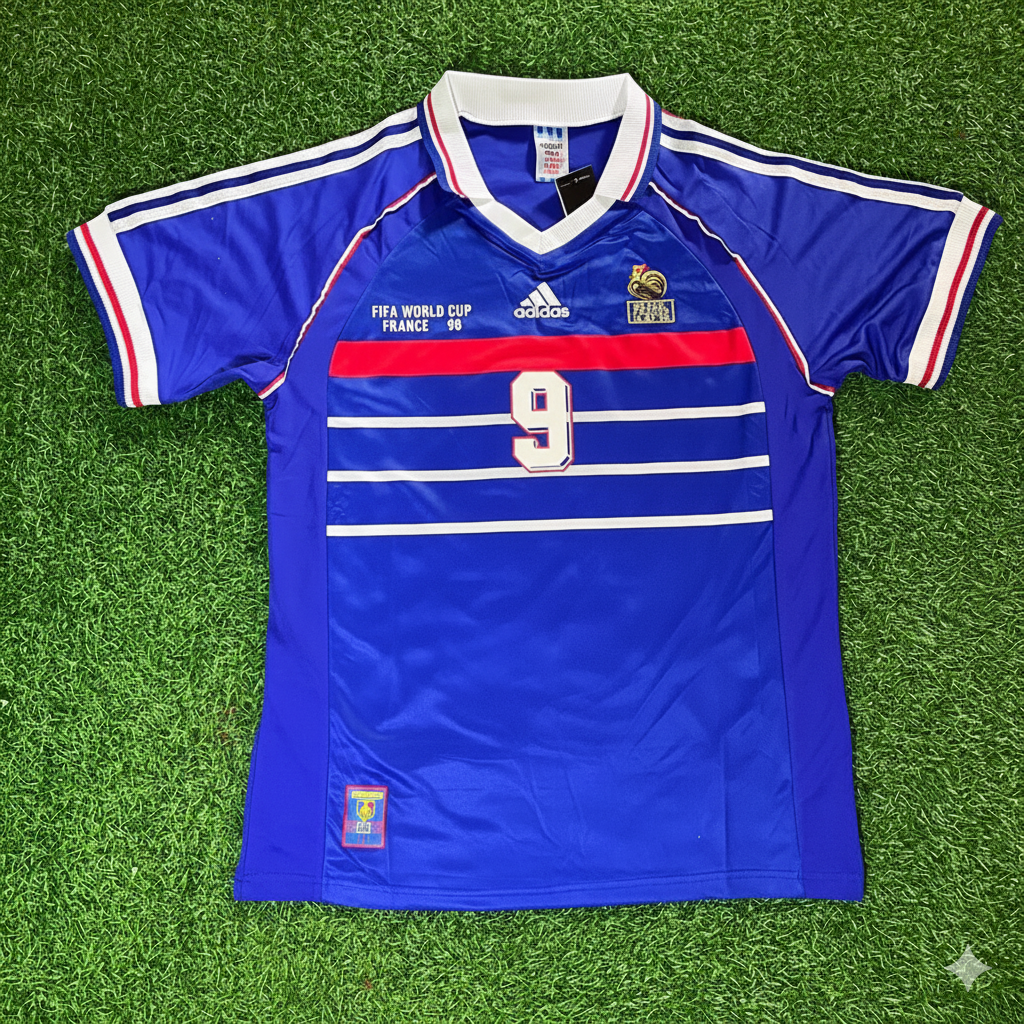 France World Cup 1998 Nicolas Anelka Retro Football Jersey Kit