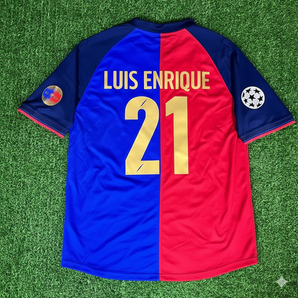 Luis Enrique 21 Barcelona 1998/1999 Retro Football Jersey Kit