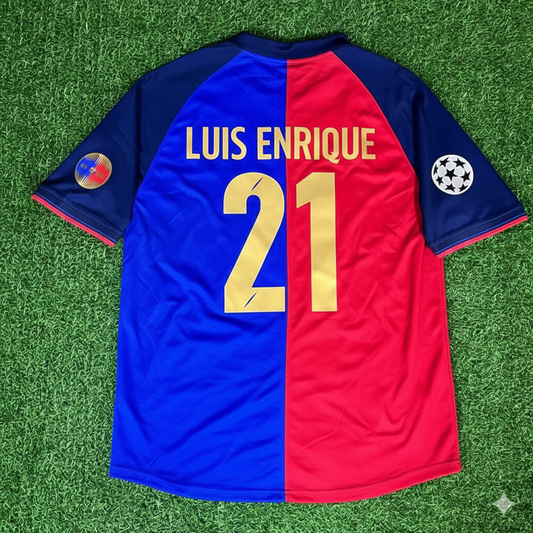 Luis Enrique 21 Barcelona 1998/1999 Retro Football Jersey Kit