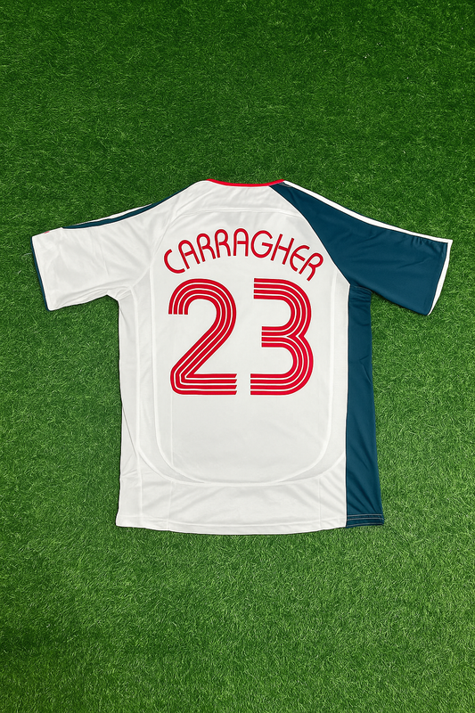 Jamie Carragher Liverpool 2006 2007 White Retro Football Jersey