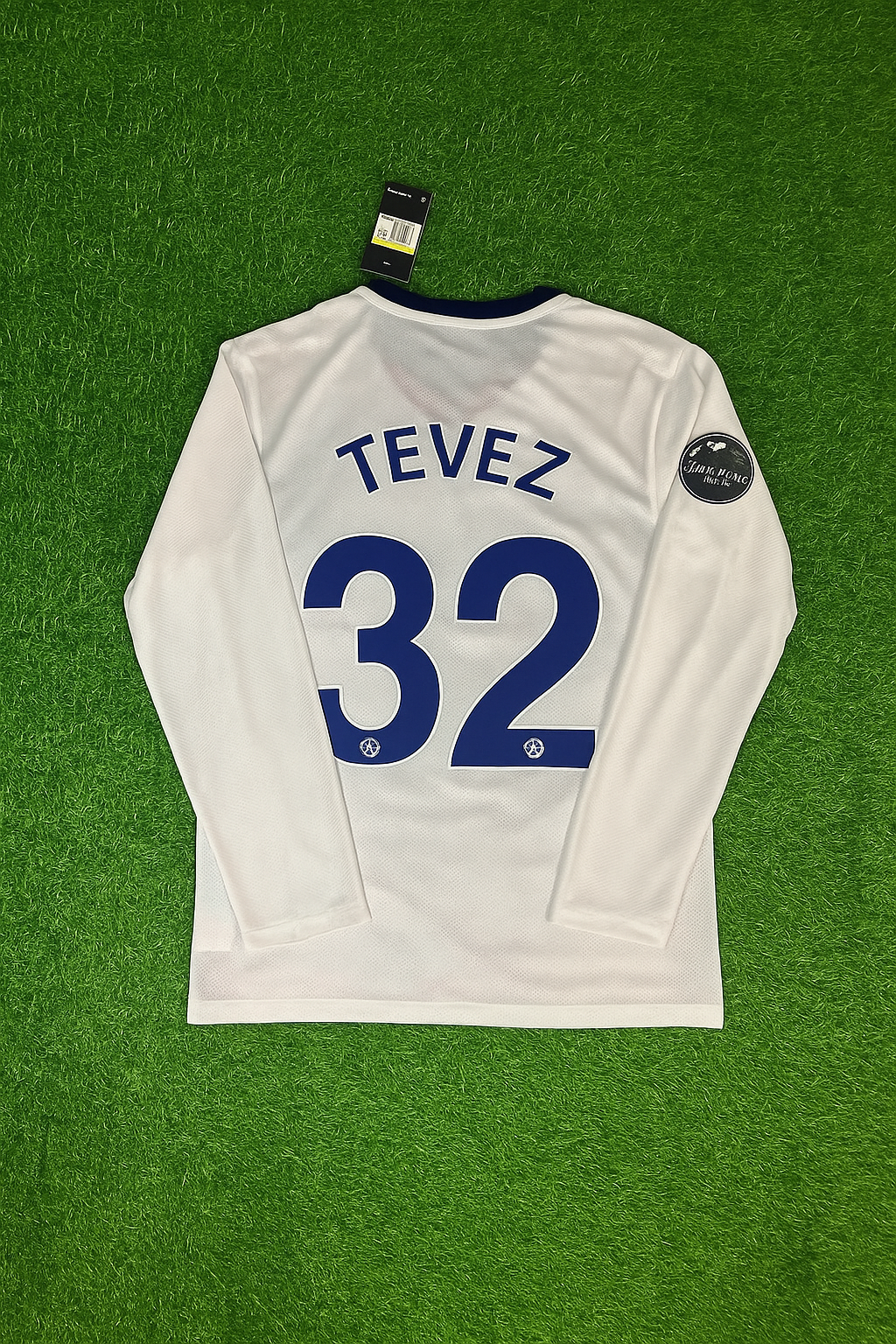 Carlos Tevez 32 Manchester United 2009 Champions Leage Final Rome Retro Long Sleeve Football Jersey