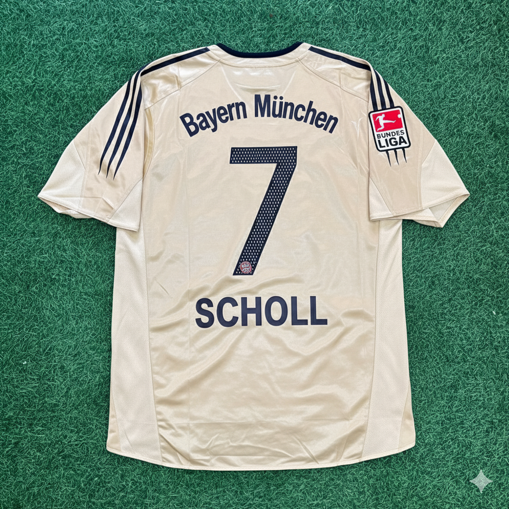Mehmet Scholl Bayern München 2004/05 Retro Golden Fußballtrikot Set Jersey