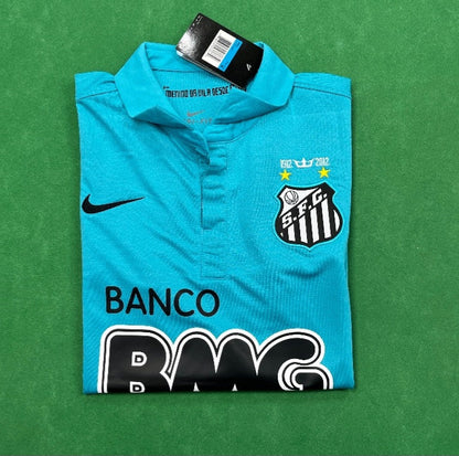 Santos FC Neymar JR 2011 2012 Retro Blue Green Turquoise Jersey Trikot
