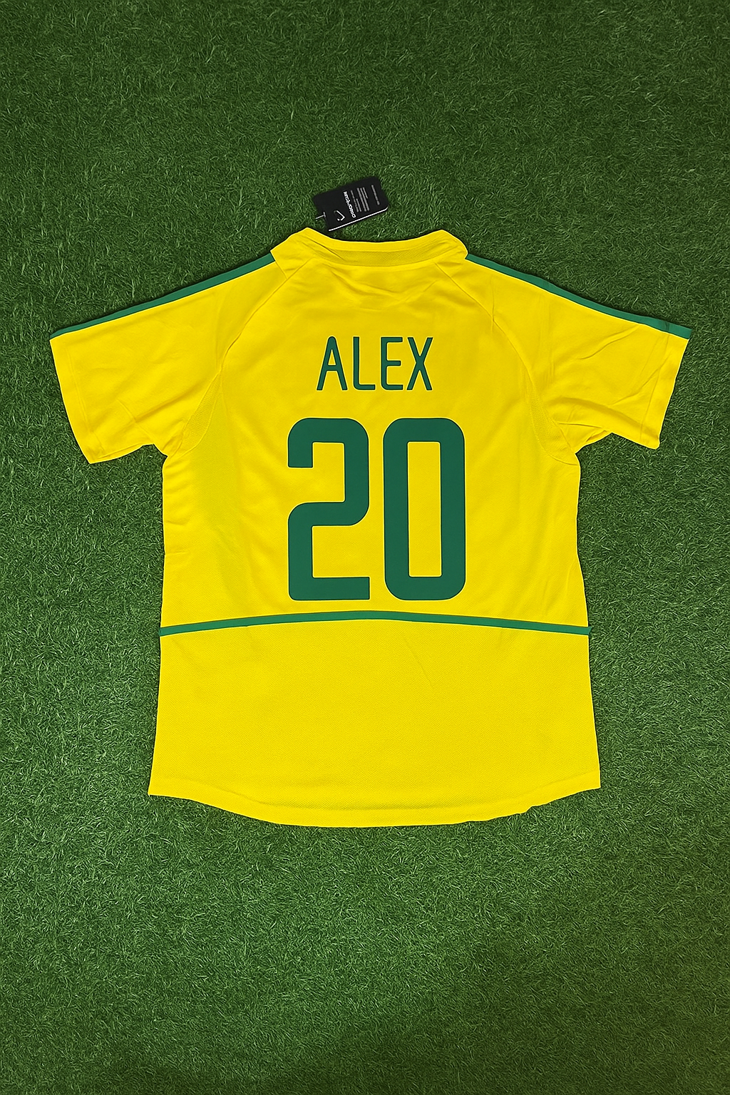 Brazil World Cup 2002 Alex de Souza Yellow Retro Football Jersey