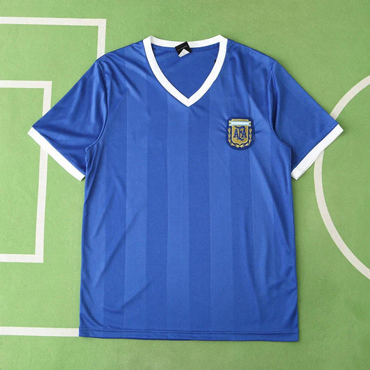 Season Argentina 1986 Away Blue Retro Jersey Trikot Soccer Kit