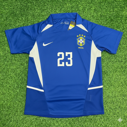 Brazil World Cup 2002 Kaka Leite Retro Football Jersey Kit
