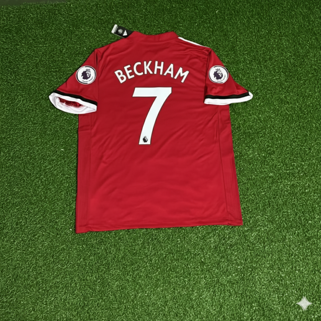 David Beckham Manchester United Red Retro Football Jersey Collection