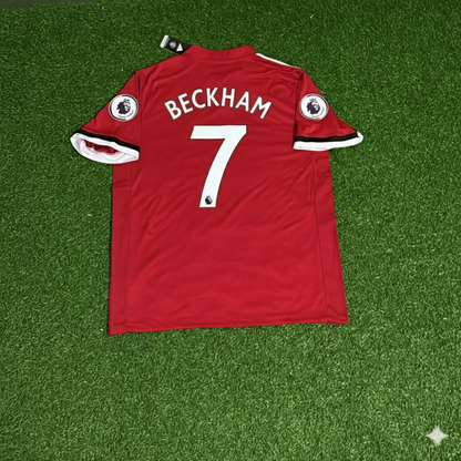 David Beckham Manchester United Red Retro Football Jersey Collection