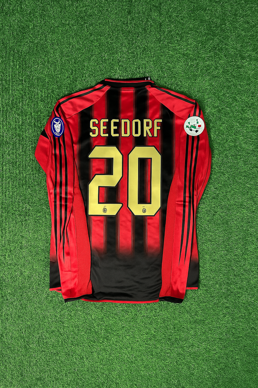 Clarence Seedorf 20 Milan 2003/2004 Red & Black Home Retro Football Jersey Kit