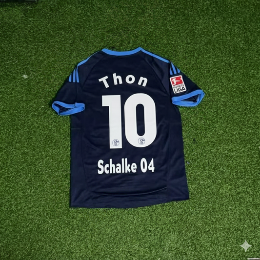 Olaf Thon Schalke 04 Retro Away Heimtrikot Rot Fußball