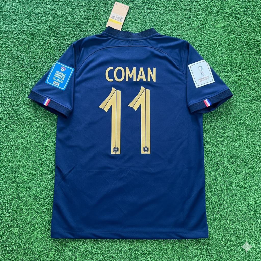 France World Cup 2022 Kingsley Coman Final Retro Football Jersey