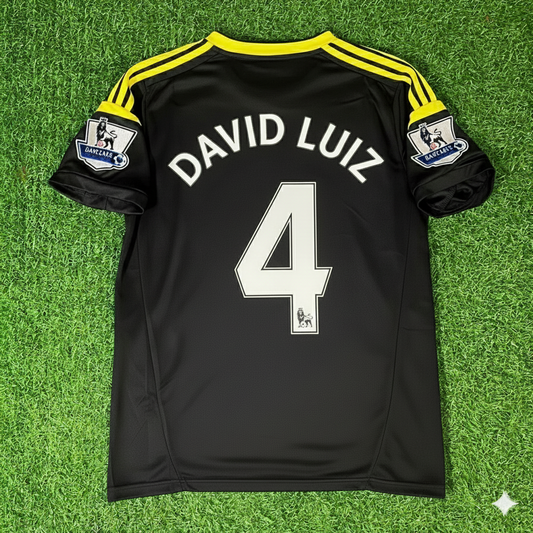 David Luiz Chelsea 2012 2013 Black Blue Retro Football Jersey Kit