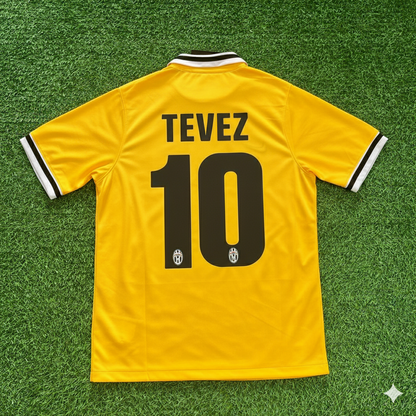 Carlos Tevez Juventus 2013/2014 Yellow Away Retro Football Jersey Kit