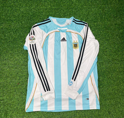 Argentina World Cup 2006 Pablo Aimar #16 Retro Long Sleeve Football Jersey