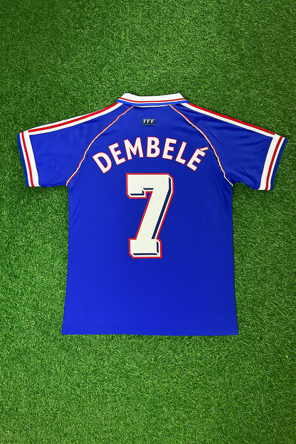France World Cup 1998 Ousmane Dembele Retro Football Jersey