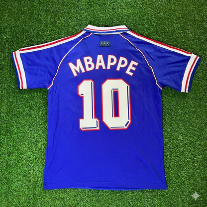 France World Cup 1998 Kylian Mbappe Retro Football Jersey Kit
