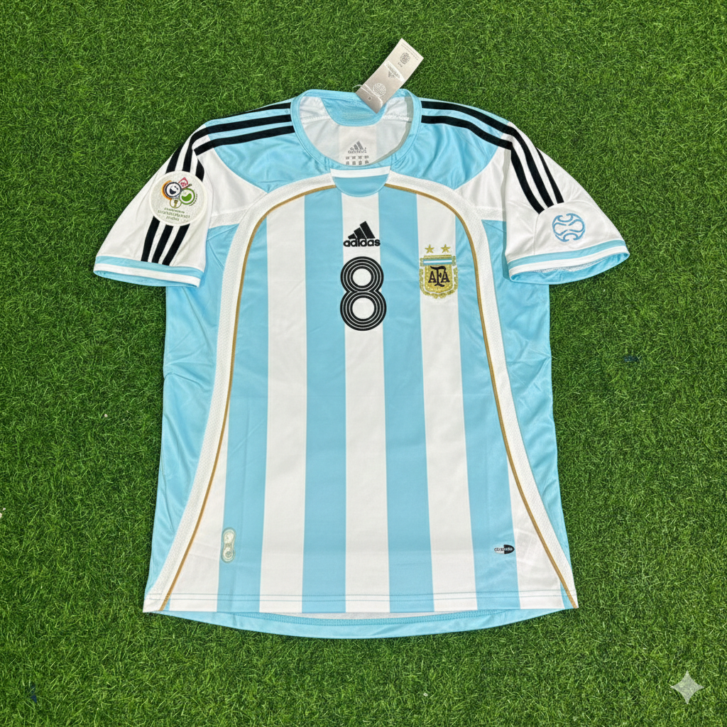 Argentina World Cup 2006 Javier Mascherano Retro Football Jersey