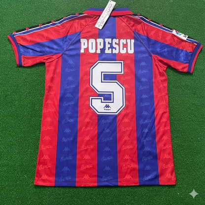 Gheorghe Popescu Barcelona 1996 1997 Retro Football Jersey Kit Edition 2