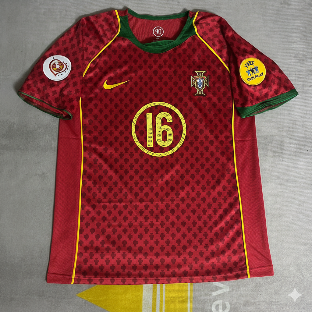 Ricardo Carvalho EURO 2004 Retro Home Red Football Jersey