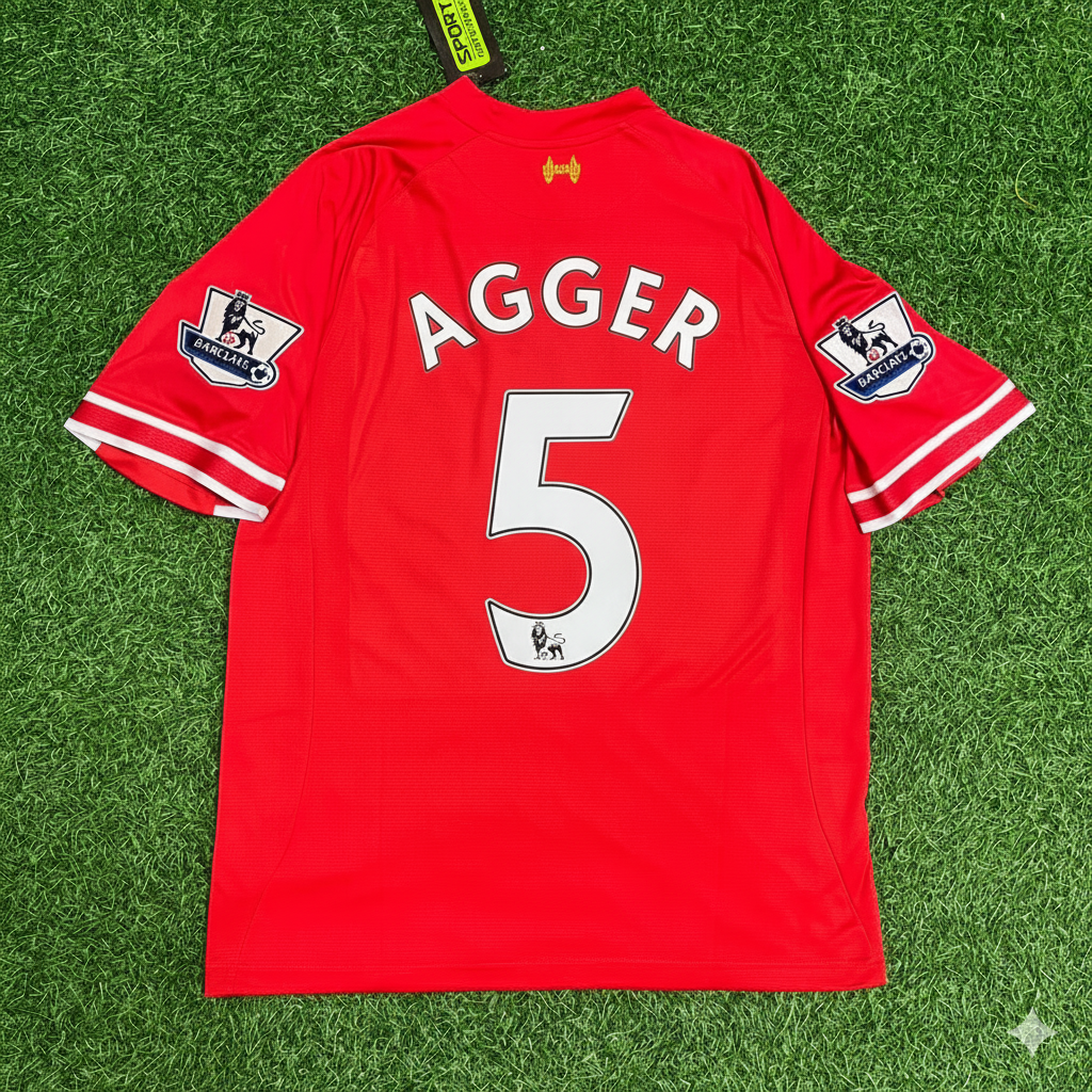Daniel Agger Liverpool 2013 2014 Season Red Retro Football Jersey