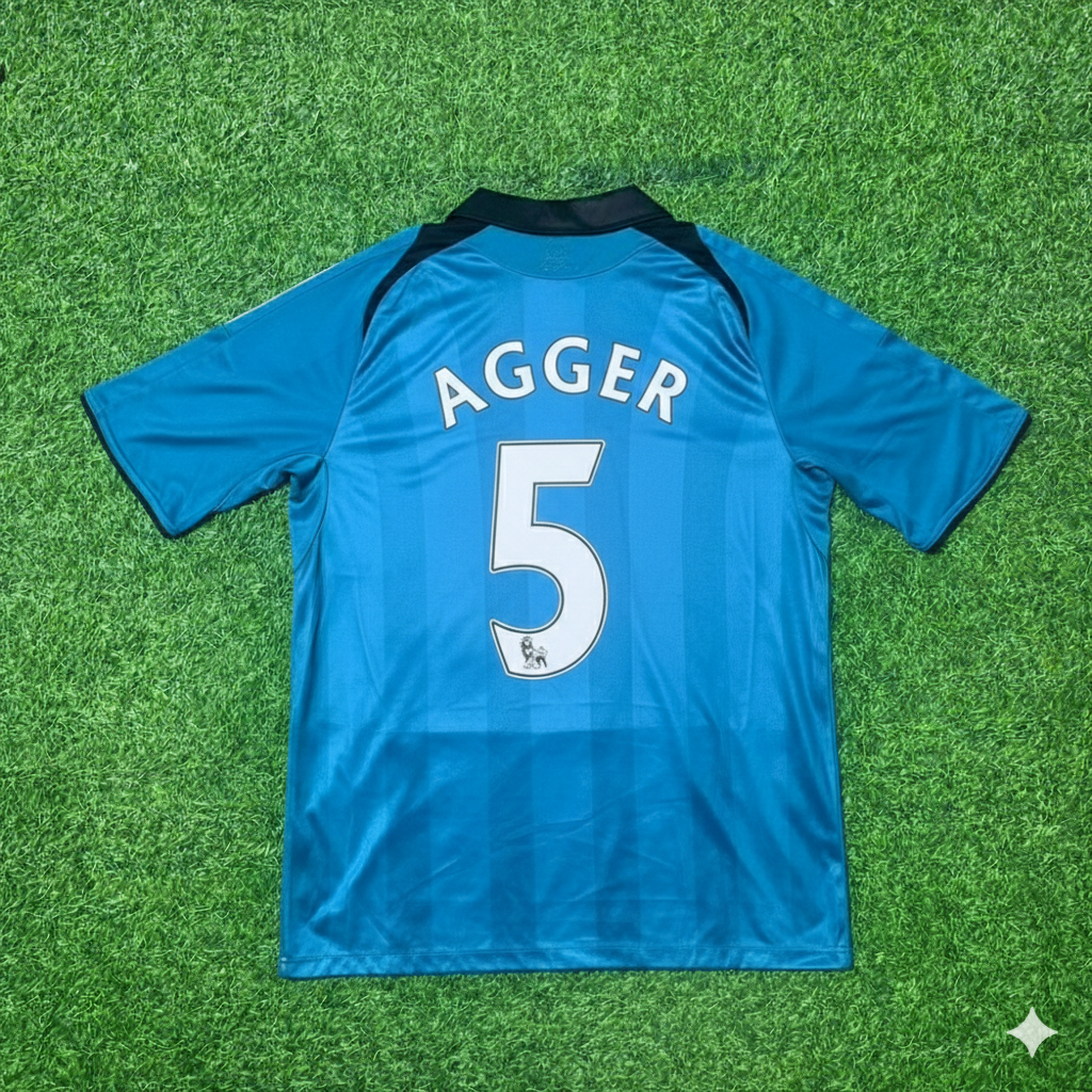 Daniel Agger Liverpool 2008 2009 Green Retro Football Jersey Kit