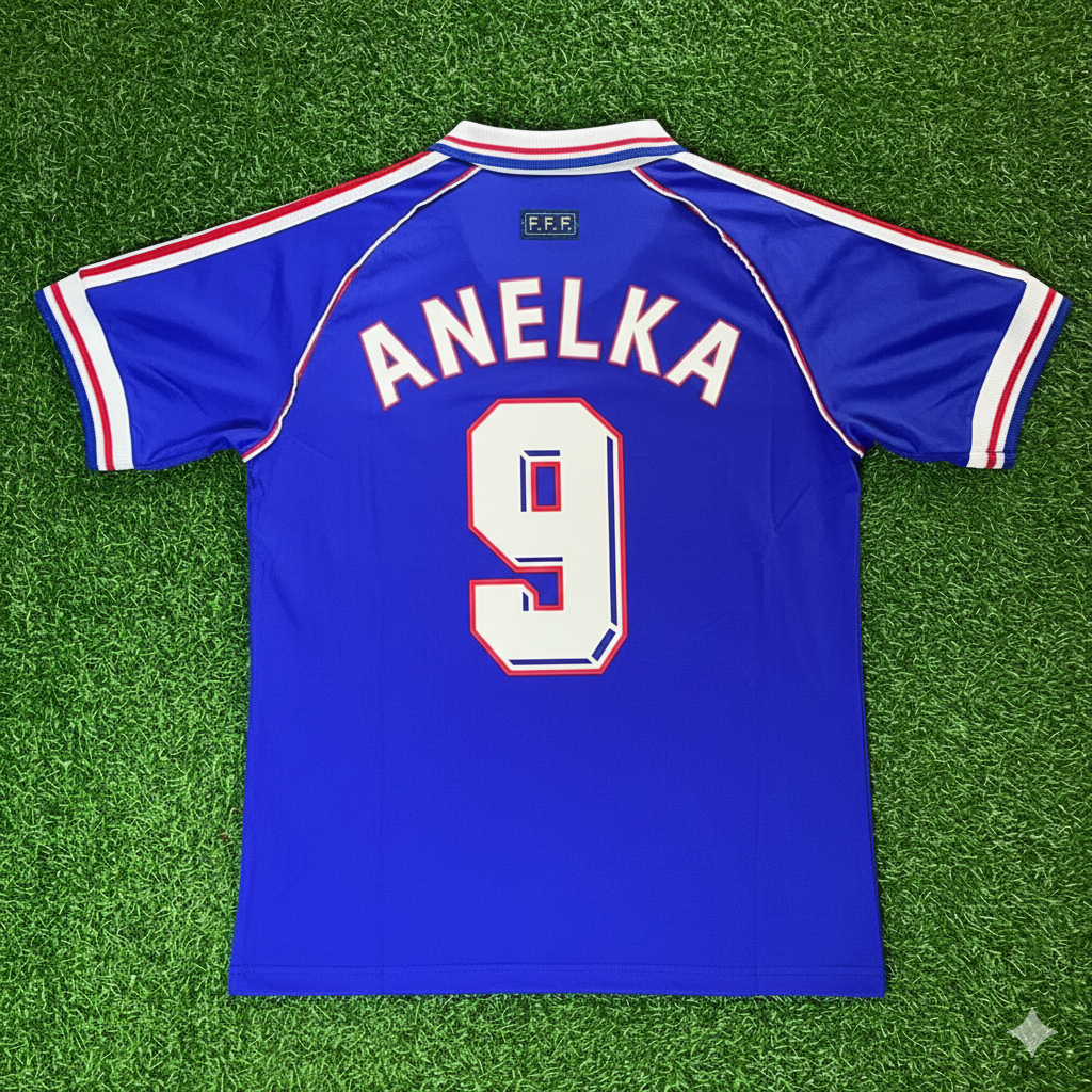 France World Cup 1998 Nicolas Anelka Retro Football Jersey Kit