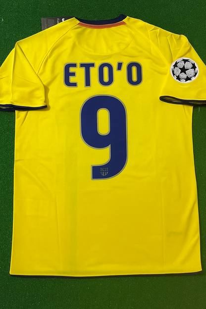 Samuel Eto'o 2008/09 Barcelona Yellow Retro Football Jersey