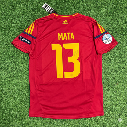 Spain EURO 2012 Juan Manuel Mata Final Retro Football Jersey Kit