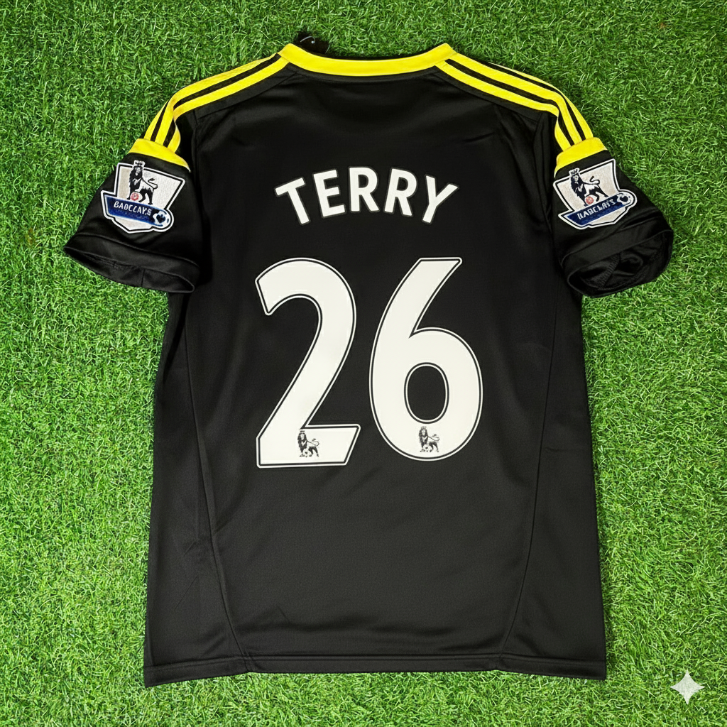 John Terry Chelsea 2012 2013 Black Blue Retro Football Jersey Kit Soccer Shirtı