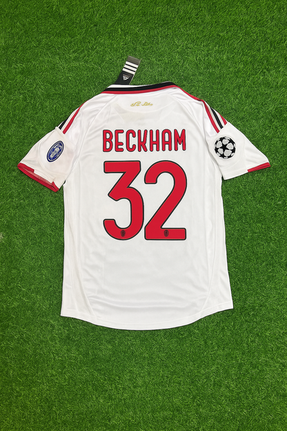 David Beckham Milan 2009 2010 Season White Retro Football Jersey