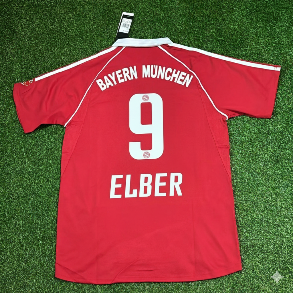 Giovane Elber Bayern Munich 2006/07 Red Retro Football Jersey Collection