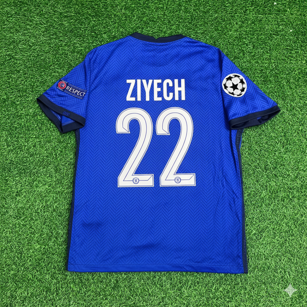 Hakim Ziyech Chelsea 2021 Champions League Final Porto Blue Retro Football Jersey Kit