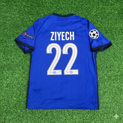 Hakim Ziyech Chelsea 2021 Champions League Final Porto Blue Retro Football Jersey Kit