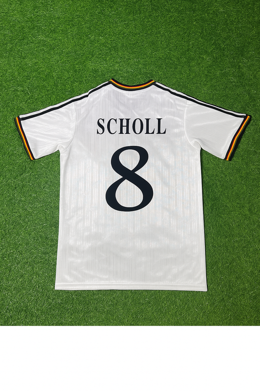 Mehmet Scholl Deutschland EM 1996 Finale Heim Retro Fußballtrikot Set Jersey