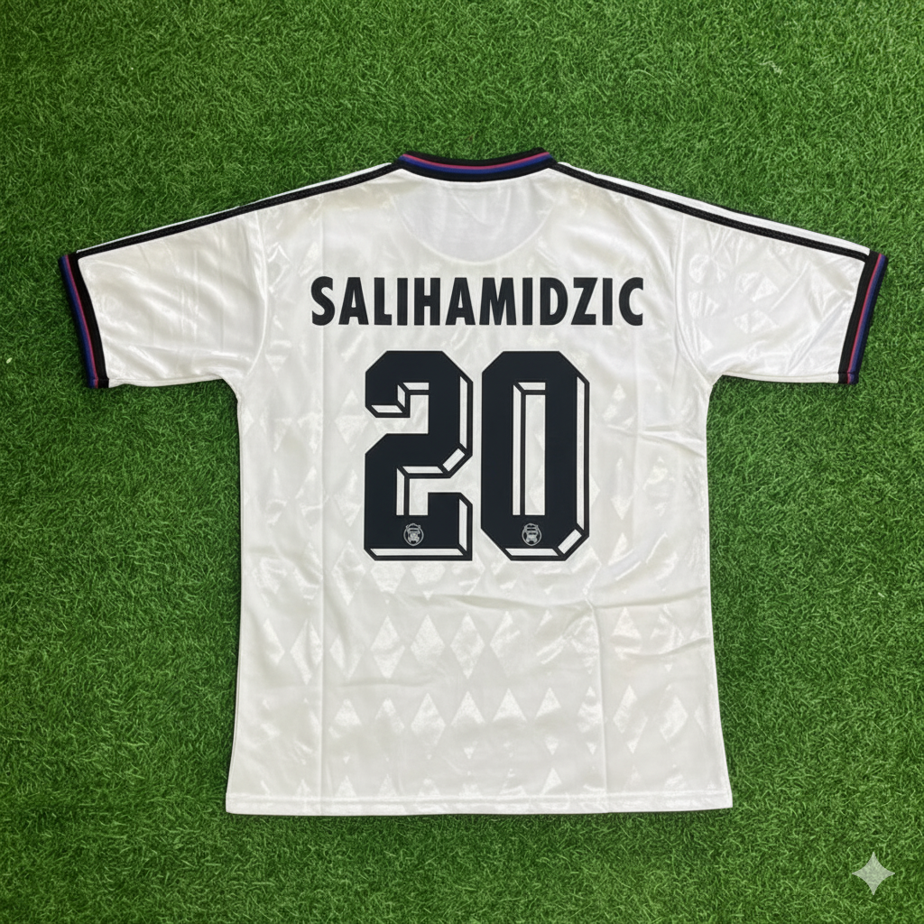 Hasan Salihamidžić Bayern Munich 1997-1998 Away White Retro Football Jersey Collection