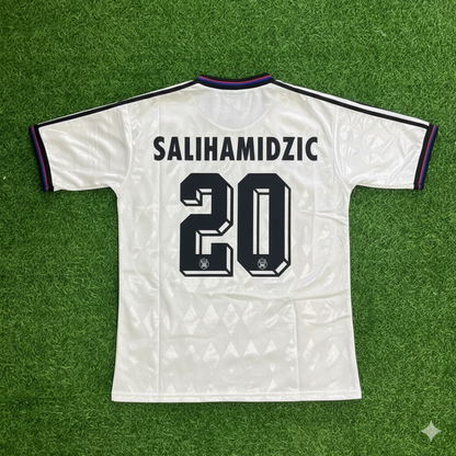 Hasan Salihamidžić Bayern Munich 1997-1998 Away White Retro Football Jersey Collection