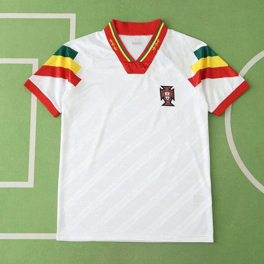 Season Portugal 1992 Away White Retro Jersey Trikot Soccer Kit
