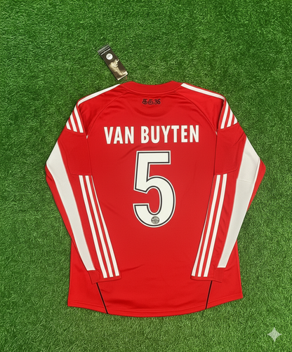 Daniel van Buyten FC Bayern Munich 2010/11 Red Retro Football Jersey