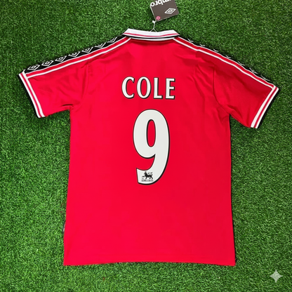 Andy Cole Manchester United 1999 Red Retro Football Jersey