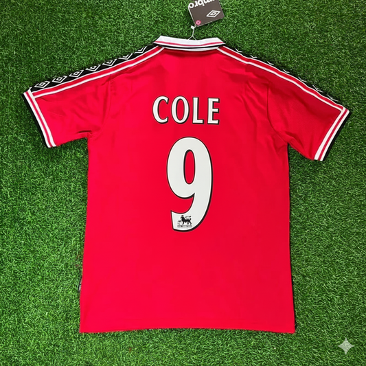 Andy Cole Manchester United 1999 Red Retro Football Jersey