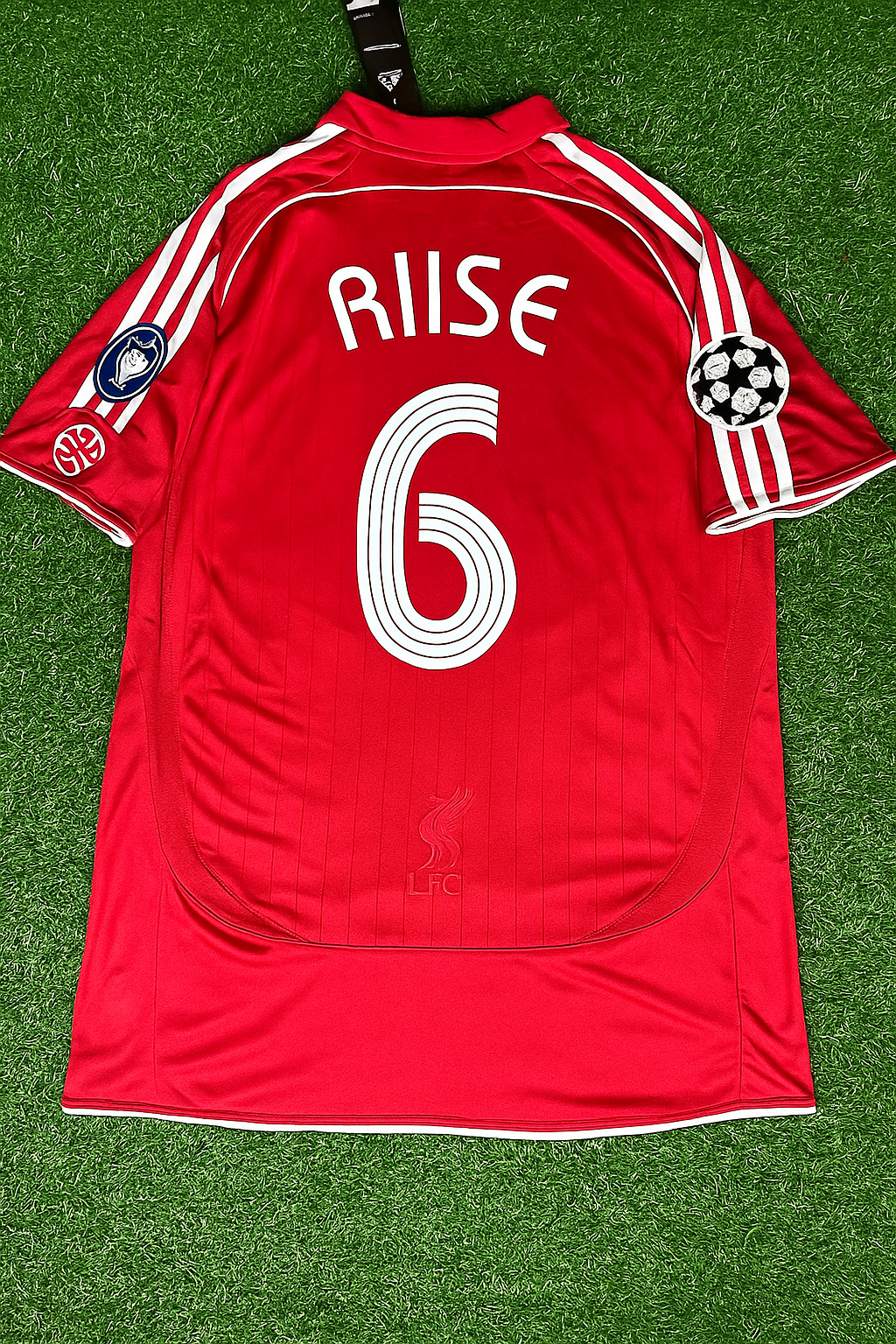 John Arne Riise Liverpool 2007 2008 Season Champions League Red Retro Football Jersey Kit