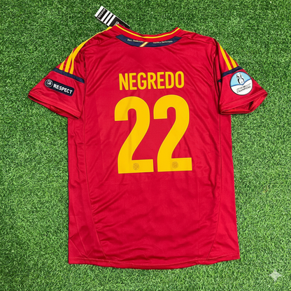 Spain EURO 2012 Alvaro Negredo Final Retro Football Jersey Kit