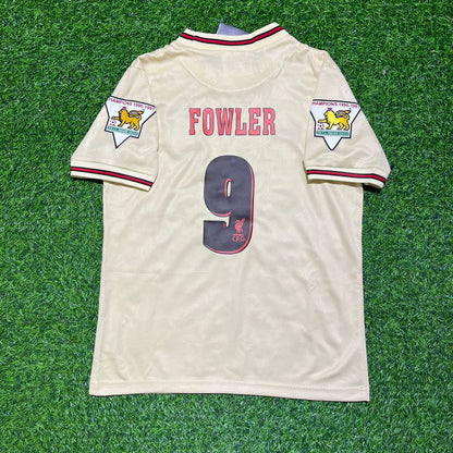 Robbie Fowler Liverpool 1996 1997 Retro Beige White Retro Football Jersey
