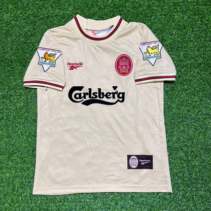 Robbie Fowler Liverpool 1996 1997 Retro Beige White Retro Football Jersey