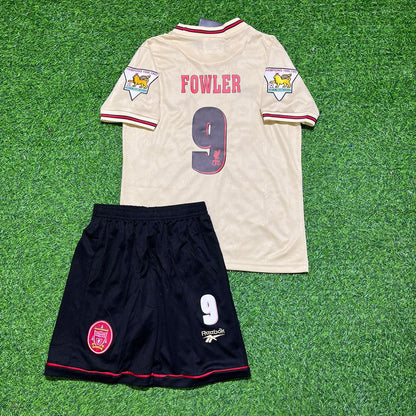 Robbie Fowler Liverpool 1996/1997 Retro Kids White Football Jersey Kit