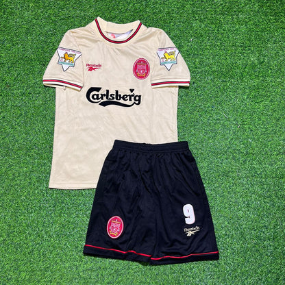 Robbie Fowler Liverpool 1996/1997 Retro Kids White Football Jersey Kit