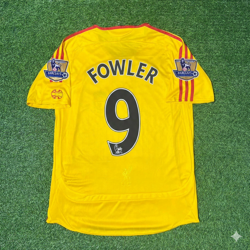 Robbie Fowler Liverpool 2006/2007 Yellow Retro Football Jersey Collection